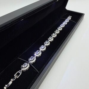 Silver Oval Halo Bracelet